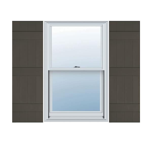 Ekena Millwork Lifetime Vinyl, Standard Four Board Joined, Board-n-Batten Shutters, LJ4S14X07500MS, PR LJ4S14X07500MS - main